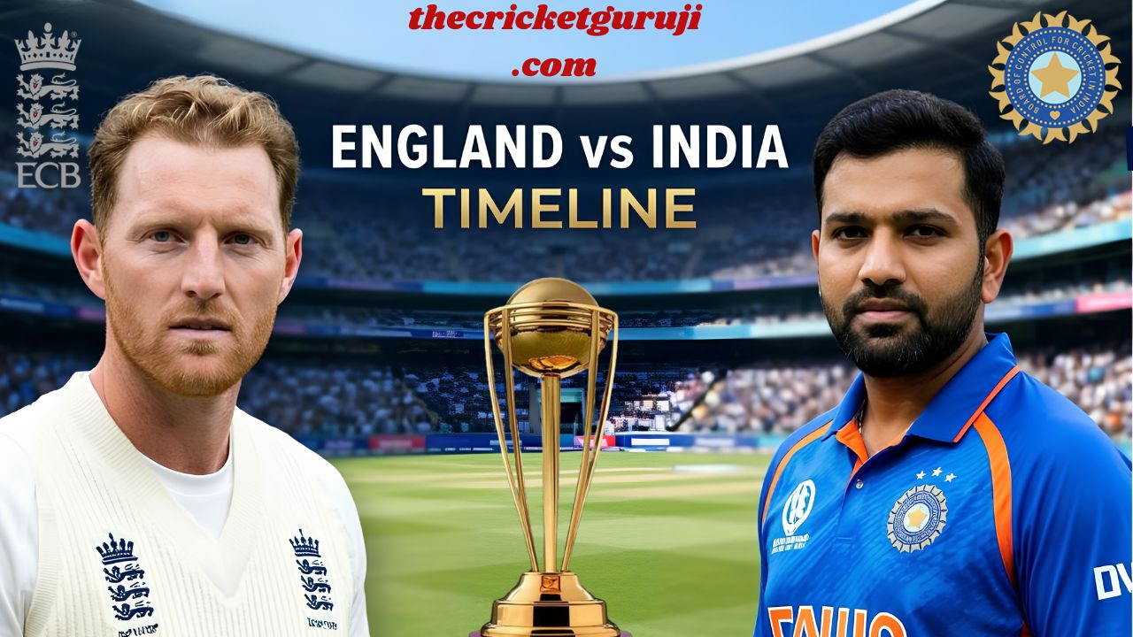 England Cricket Team vs India National Cricket Team Timeline
