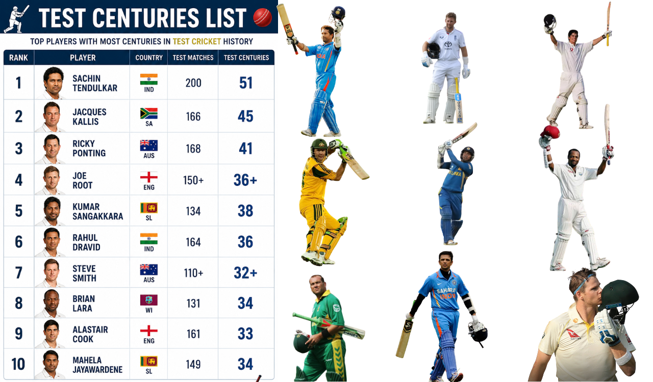 Test Centuries List