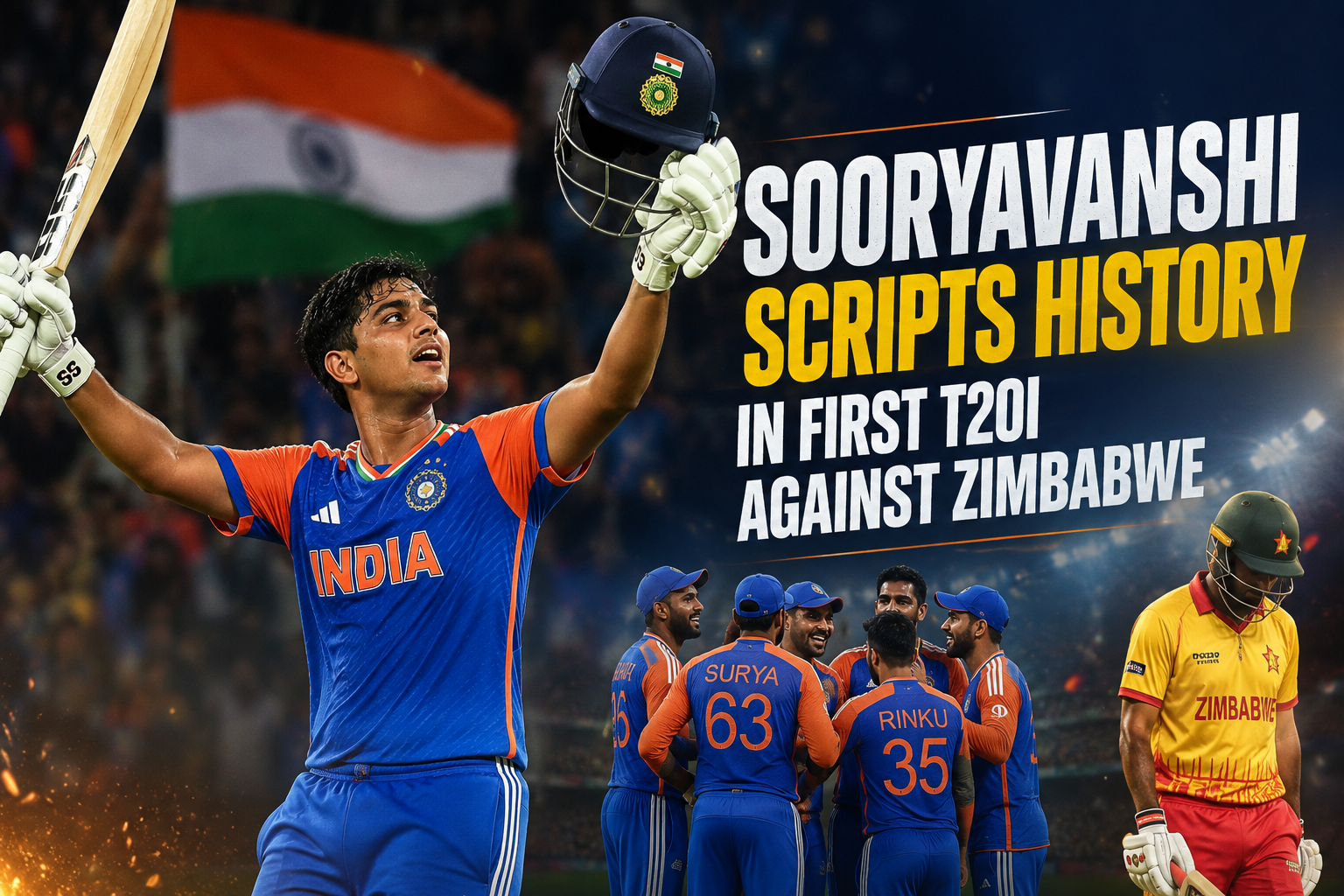 Sooryavanshi Scripts History in First T20I Against Zimbabwe